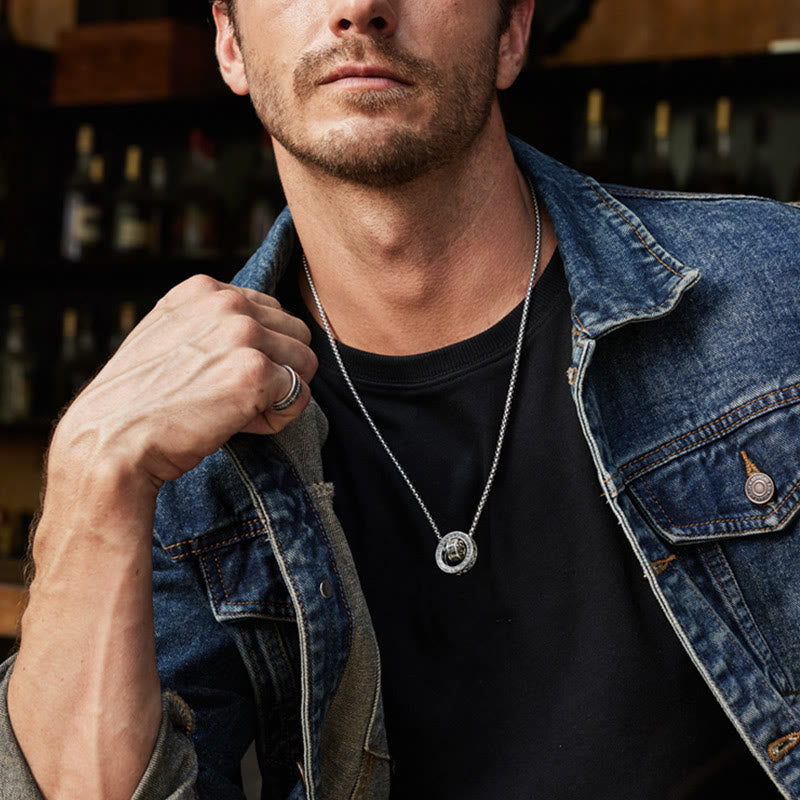 Kupfer-Halskettenanhänger „Om Mani Padme Hum“ für Frieden und Reinheit