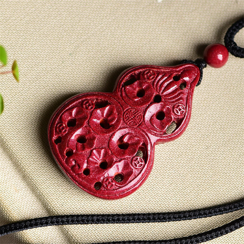 Cinnabar Buddha Necklace with Laughing Buddha & Yin Yang Pendant