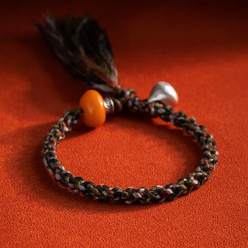 990 Sterling Silver Amber Wish Protection Bracelet