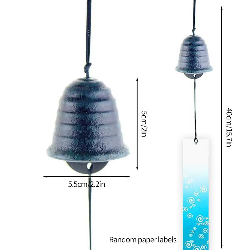 Japanese Iron Wind Chime in dark metallic finish for home and garden decor