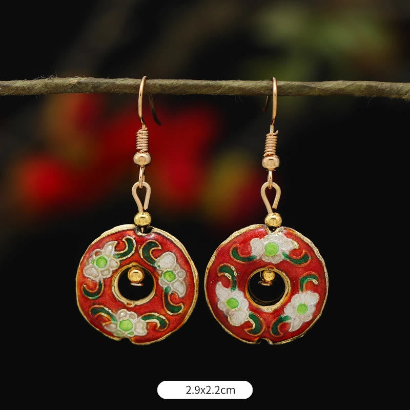 Alloy Copper Lotus Butterfly Drop Earrings for Spiritual Enlightenment