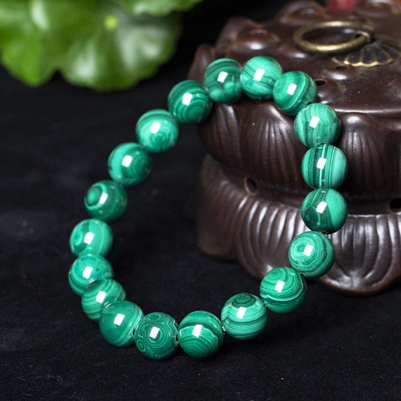 6mm Malachite Protection Bracelet for Calmness & Anxiety