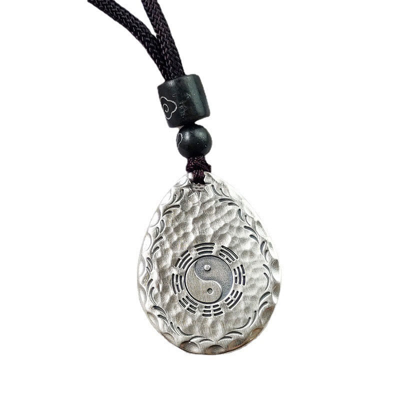 Vintage 999 Sterling Silver Yin Yang Bagua Pendant Necklace - Balance & Harmony