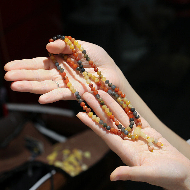 6mm Red Agate 108 Bead Mala Protection Bracelet