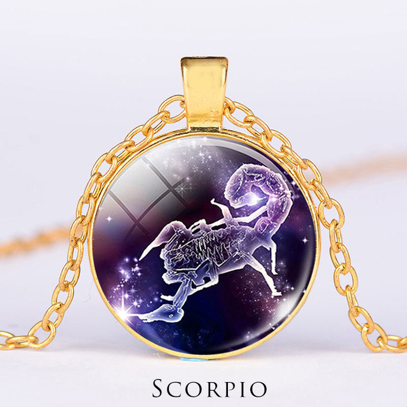 Titanium Steel Zodiac Necklace | 12 Constellations Protection