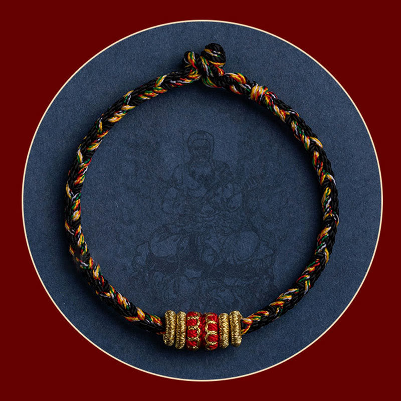 Handgefertigtes rotes Schnurarmband mit chinesischem Tierkreiszeichen für Glück und Stärke