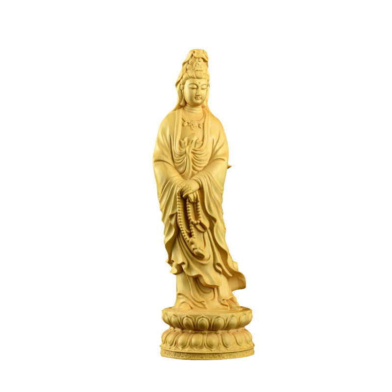 Avalokitesvara Boxwood Zen Blessing Home Decoration