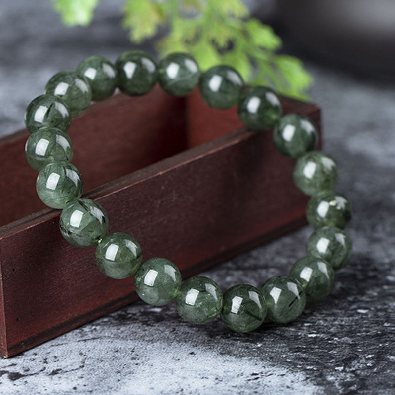 8mm Green Crystal Spiritual Bracelet for Wealth & Protection
