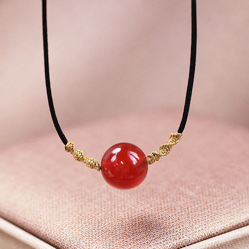 Rote Achat-Chalcedon-Armband-Halskette für Selbstvertrauen und Harmonie