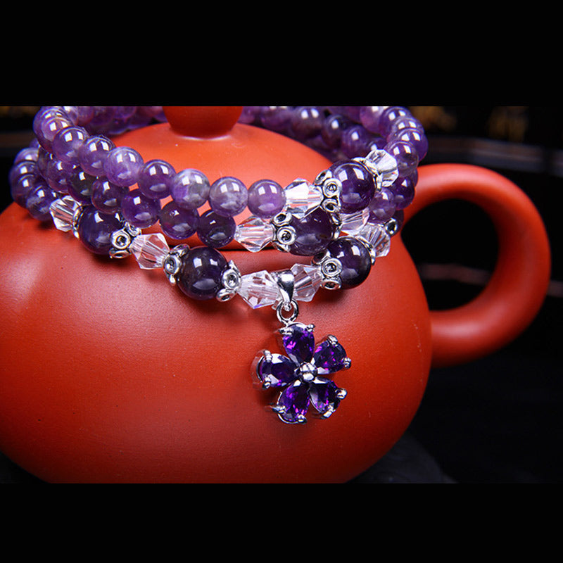 6mm Amethyst Healing Bracelet for Spiritual Balance