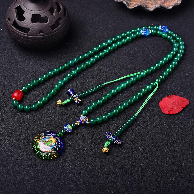 108 Beads Green Agate Meditation Bracelet 8mm