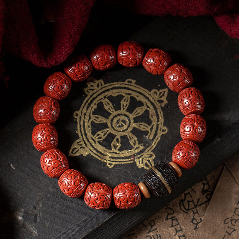 Unisex Cinnabar Ebony Calm Blessing Bracelet