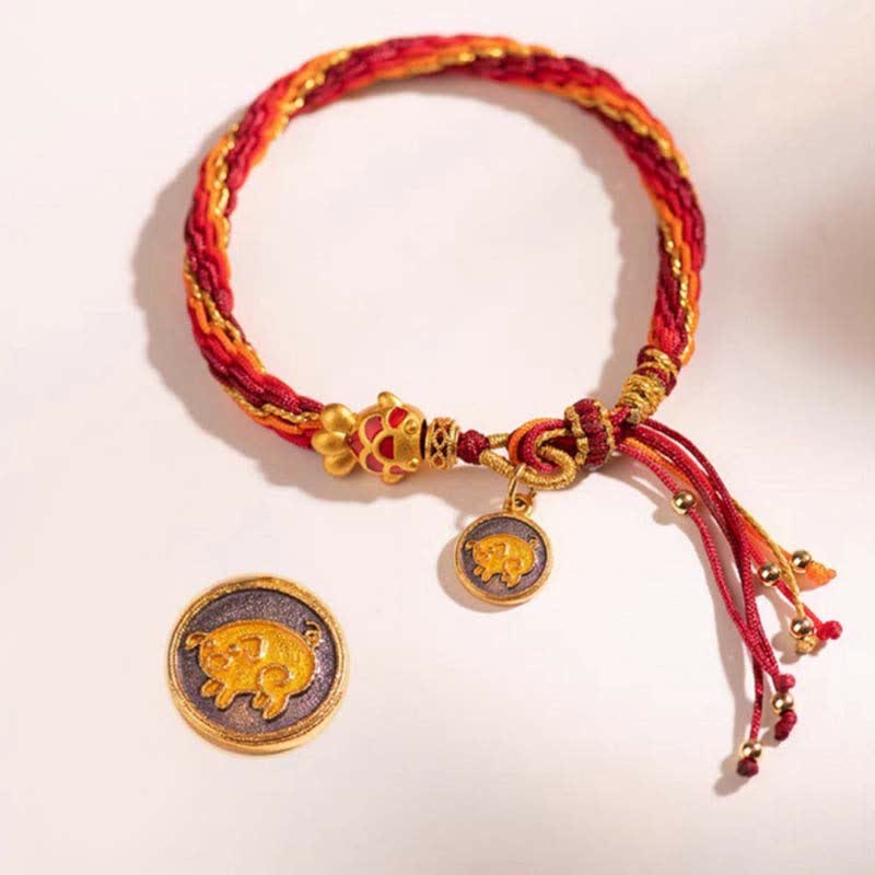 Chinese Zodiac Koi Fish Protection Red String Bracelet
