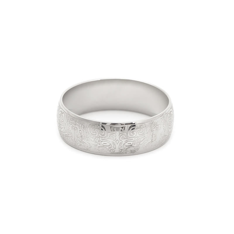8mm Titanium Steel Taotie Ring for Luck & Wealth
