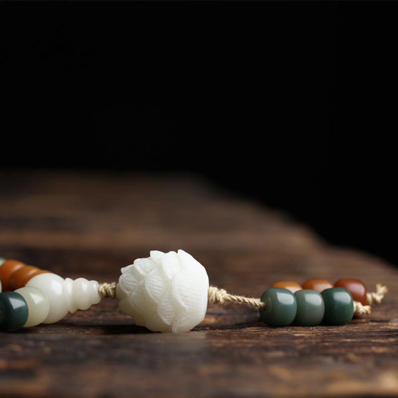 7*9mm Unisex Lotus Mala Harmonie Armband Halskette