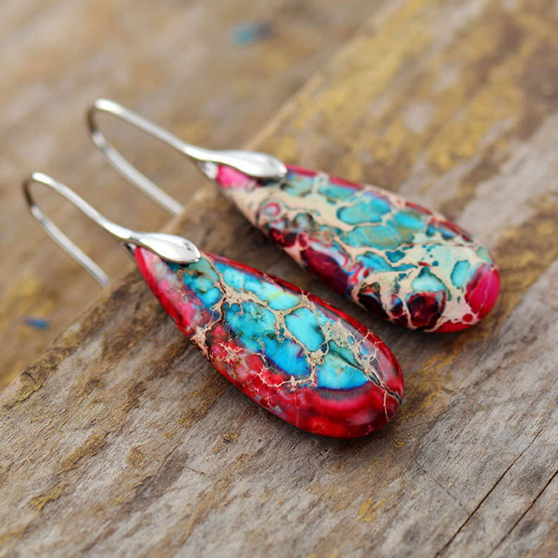 Emperor Stone Spiritual Earrings for Happiness & Balance