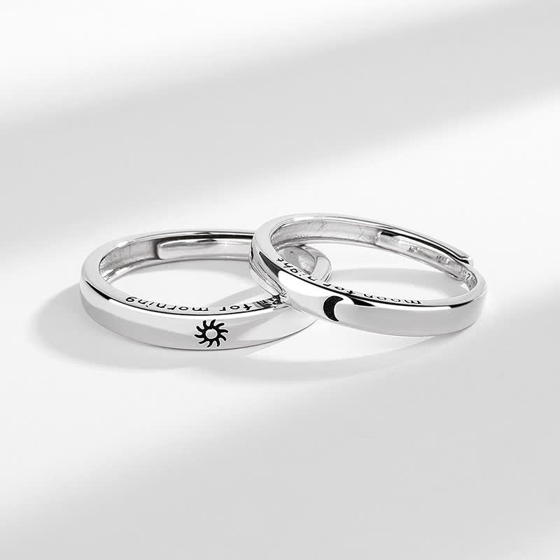 Adjustable 925 Sterling Silver Yin Yang Couple Ring