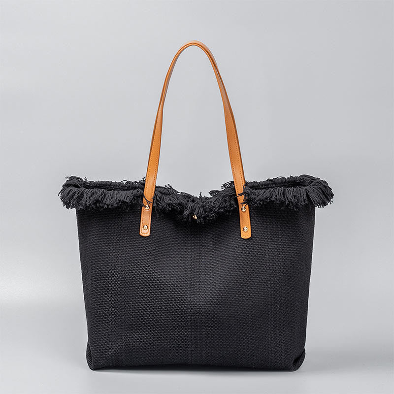 Large Capacity Canvas Tote Bag with Tassel | Spiritual Accessories