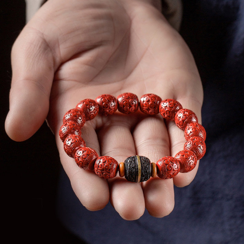 Unisex Cinnabar Ebony Calm Blessing Bracelet