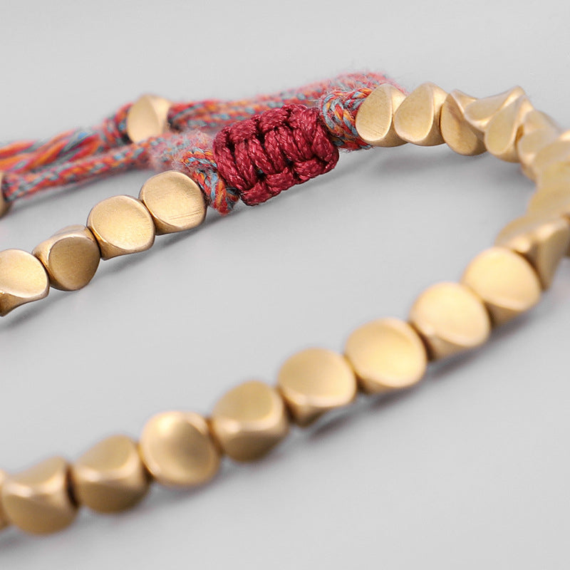 Copper Spiritual Bracelet Healing Luck Unisex Beaded Rope