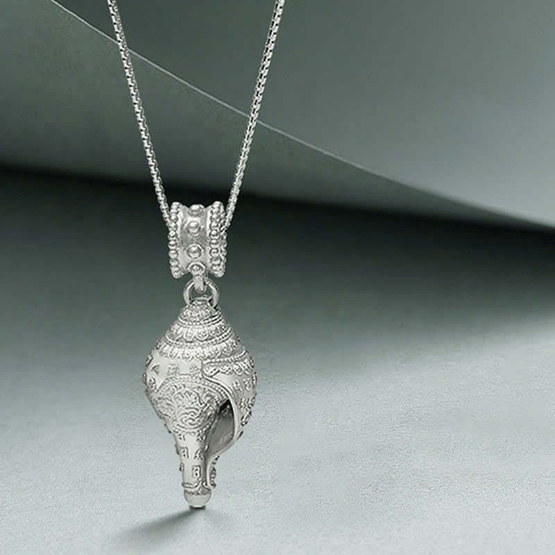 999 Sterling Silber Shankha Muschel Halskette für spirituellen Schutz