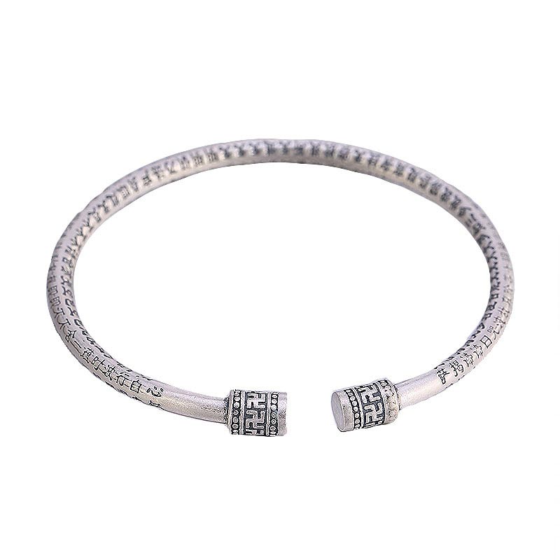 White Copper Adjustable Spiritual Bracelet for Luck & Balance