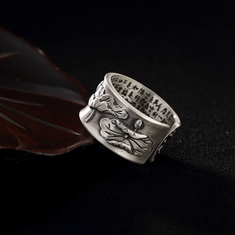 Sterling Silver Koi Fish Luck Ring 12mm Adjustable