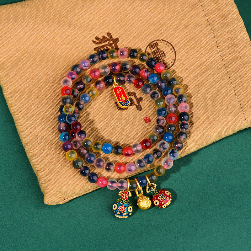 Candy Agate Triple Wrap Bracelet | Family Strength & Blessings