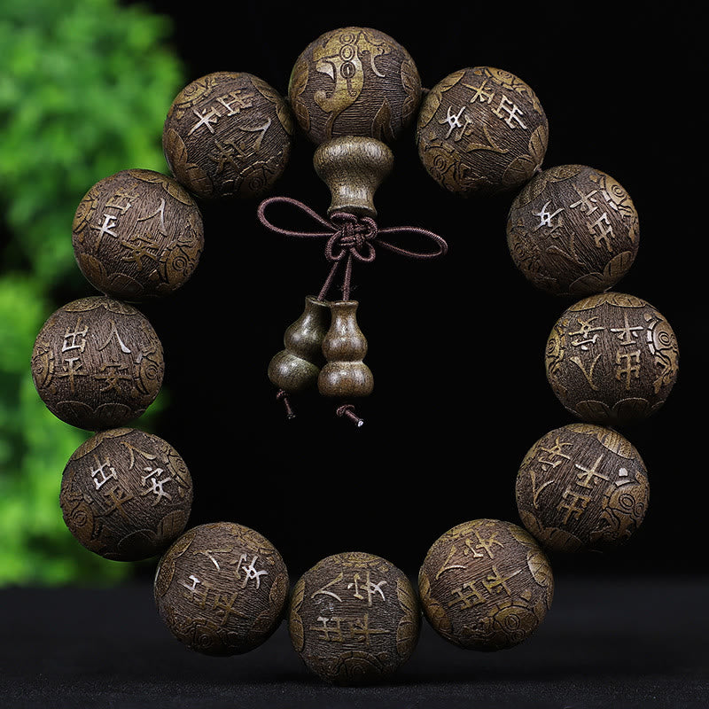 Chinesisches Sternzeichen-Armband aus Rosenholz | 12 Sternzeichen-Perlen Wärme