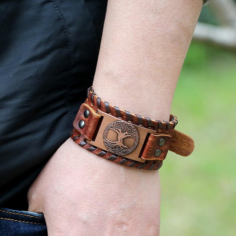 Unisex Tree Of Life Leather Bracelet | Balance & Luck