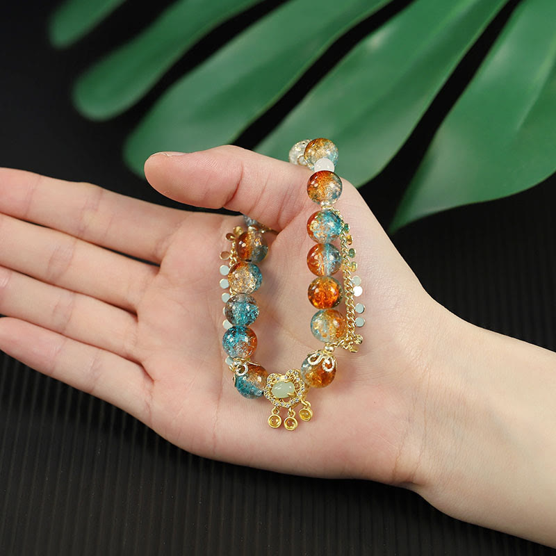 Colorful Liuli Glass Bead Spiritual Protection Bracelet