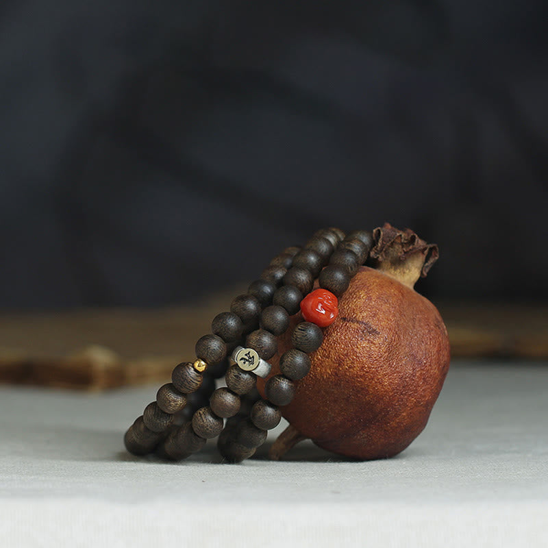8mm Chinese Zodiac Balance Bracelet with Agarwood and Jade