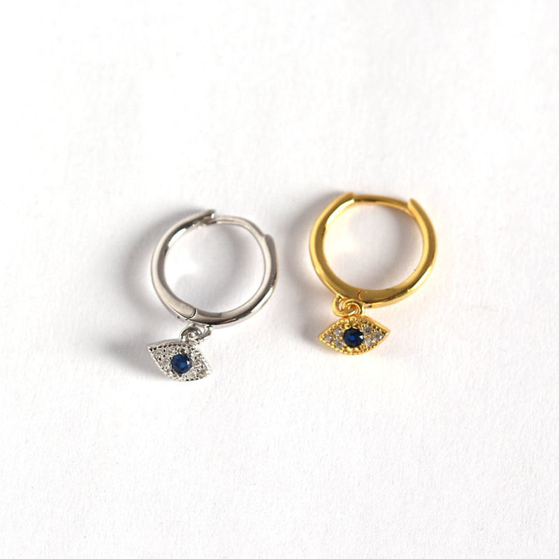 925 Sterling Silver Evil Eye Protection Stud Earrings