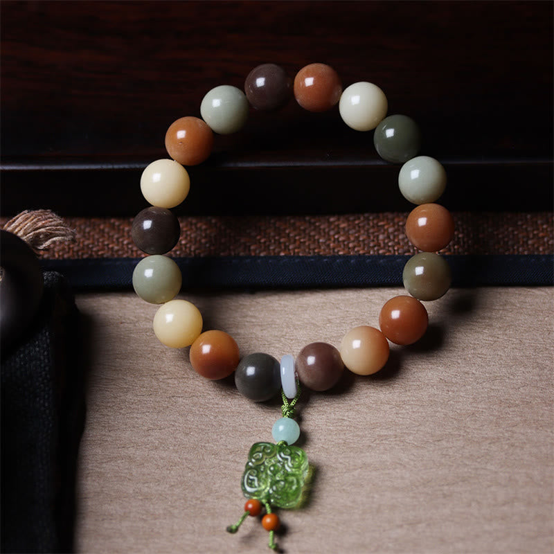 Natural Multicolored Bodhi Seed Spiritual Bracelet for Peace