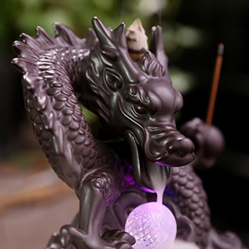 Auspicious Dragon Ceramic Backflow Smoke Incense Burner