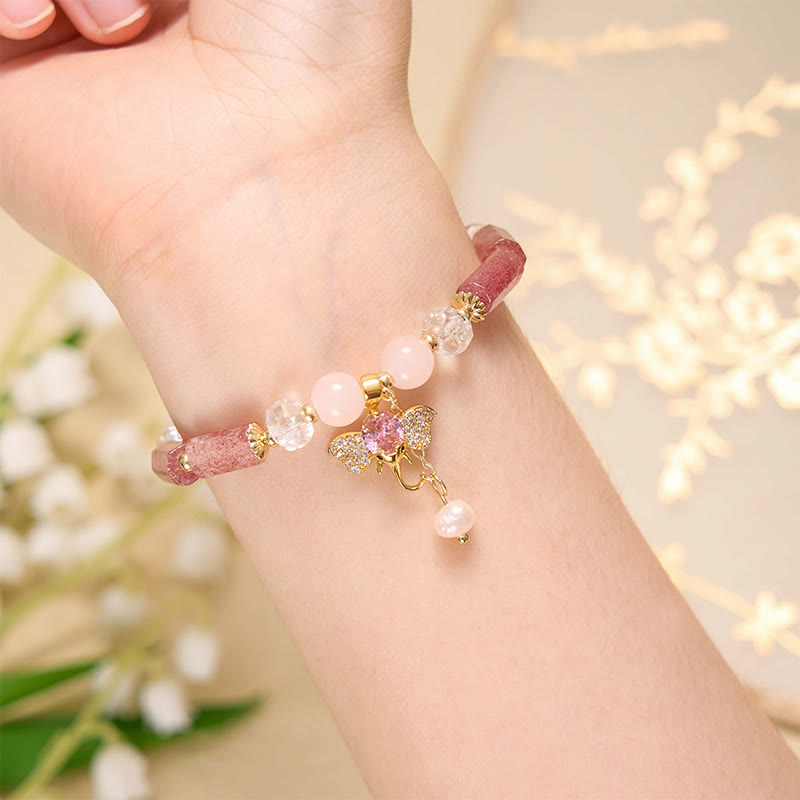 Amethyst Green Aventurine Elephant Charm Bracelet