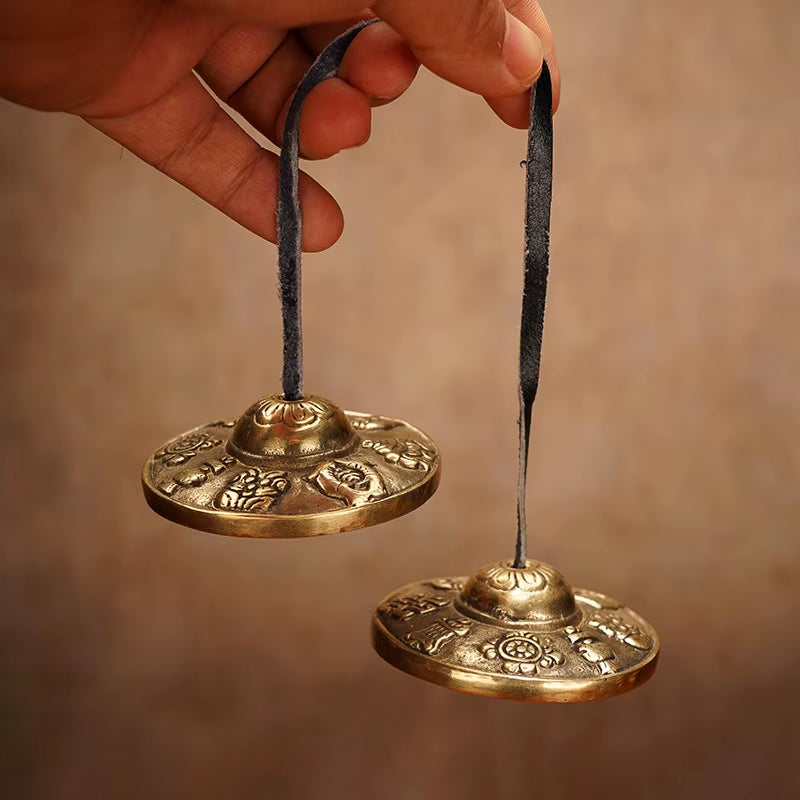 6.5Cm Nepal Brass Tinkle Bell Buddhist Tingsha Bells Cymbals Yoga Meditation Sound Healing Bell Orff Instruments for Children