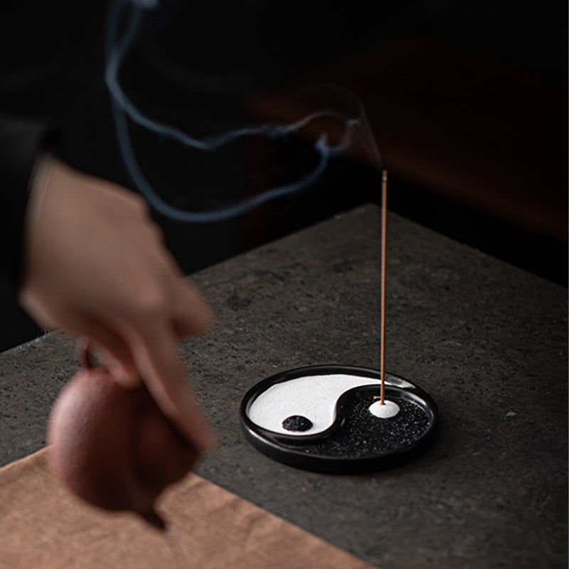 Yin Yang Ceramic Incense Holder for Zen Balance and Peace