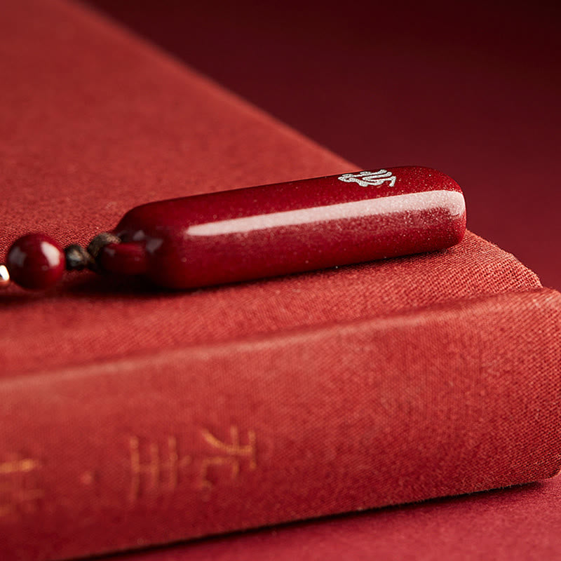Chinese Zodiac Cinnabar Protection Necklace Pendant