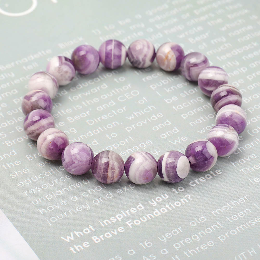 8–12 mm Amethyst-Traumarmband für Meditation