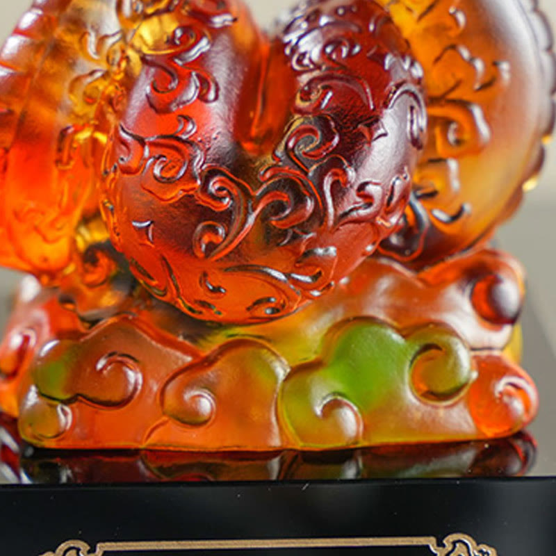 8,3 Zoll blau orange Schlange Liuli Feng Shui Dekoration