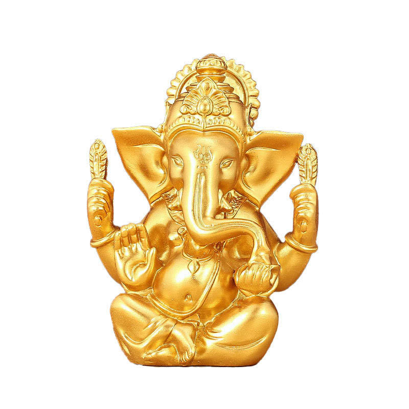 8,5 cm große goldene Ganesh-Statue für die spirituelle Transformation zu Hause