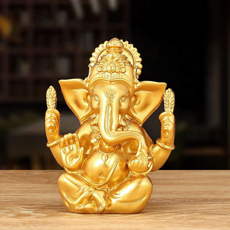 8,5 cm große goldene Ganesh-Statue für die spirituelle Transformation zu Hause