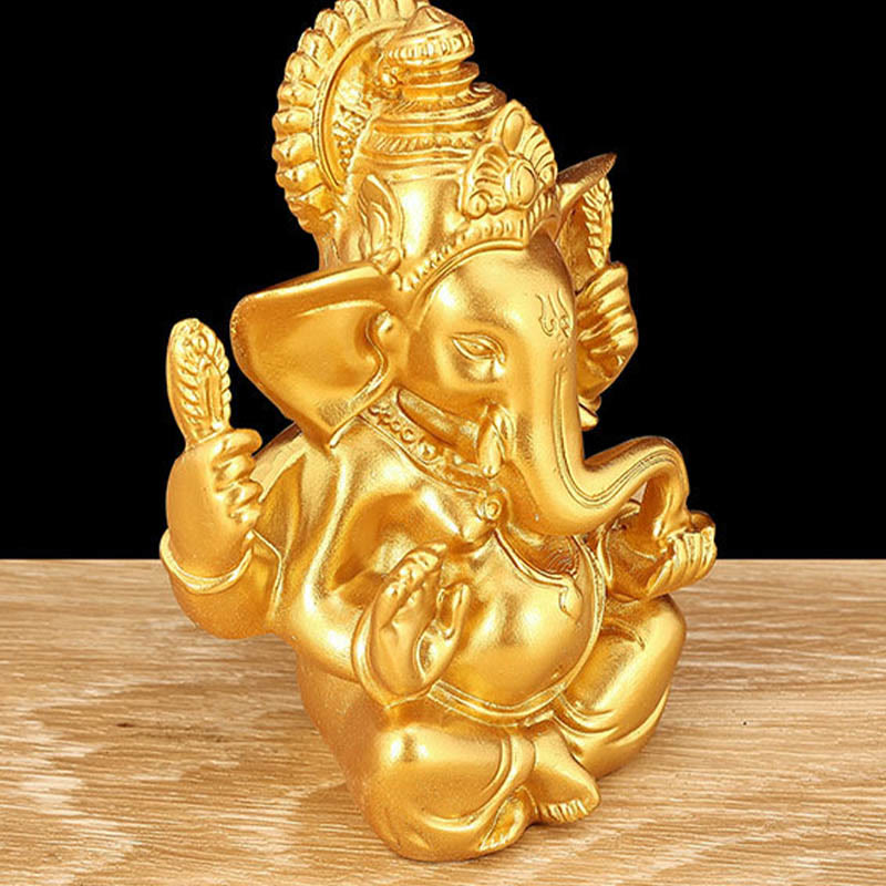 8,5 cm große goldene Ganesh-Statue für die spirituelle Transformation zu Hause