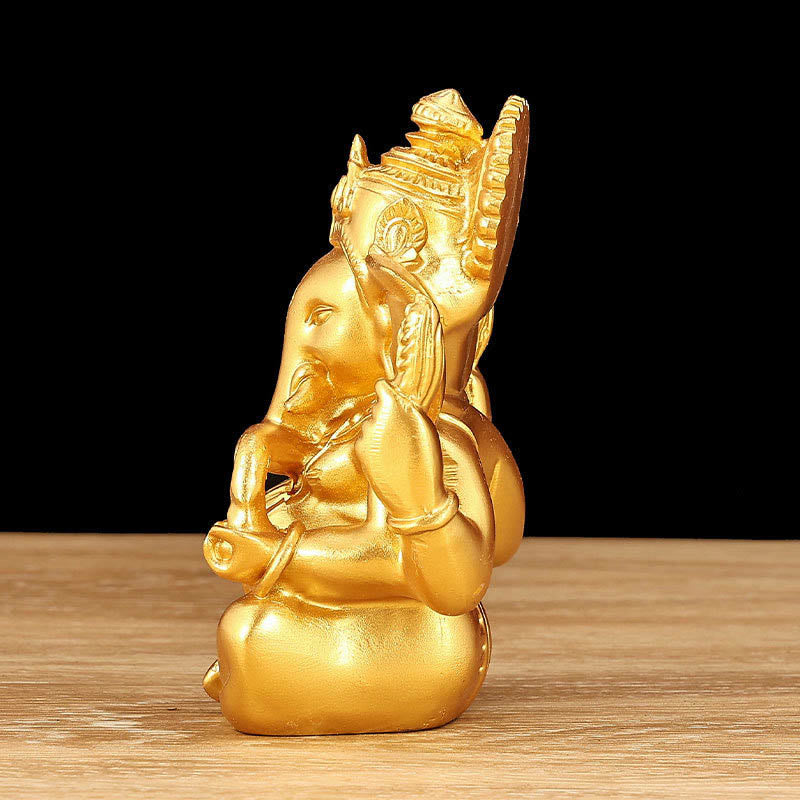 8,5 cm große goldene Ganesh-Statue für die spirituelle Transformation zu Hause
