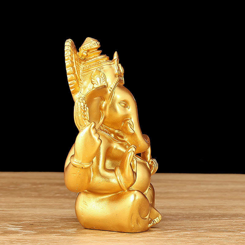 8,5 cm große goldene Ganesh-Statue für die spirituelle Transformation zu Hause