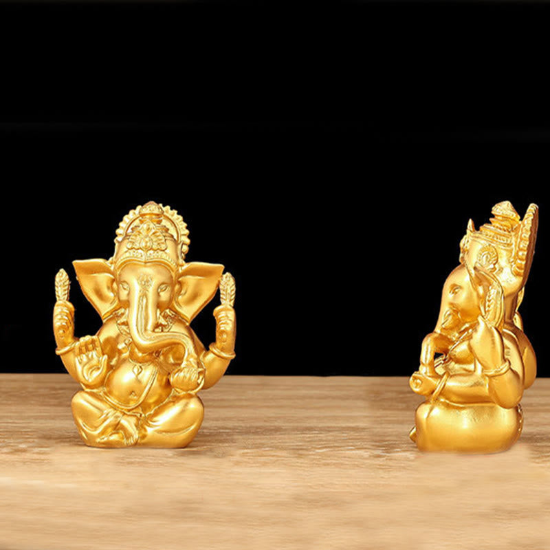 8,5 cm große goldene Ganesh-Statue für die spirituelle Transformation zu Hause