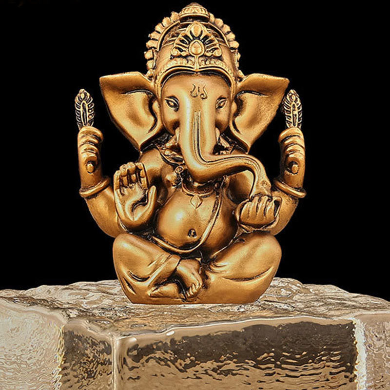 8,5 cm große goldene Ganesh-Statue für die spirituelle Transformation zu Hause