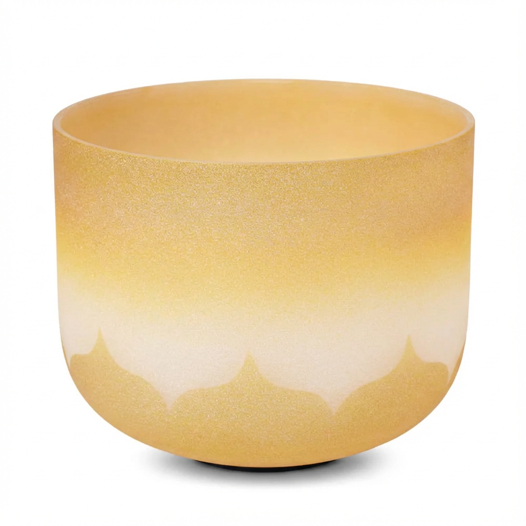 8" Kristallklangschale mit goldenem Lotus-Design
