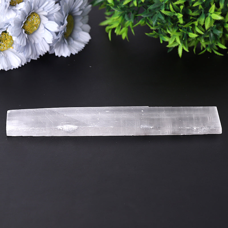 8 inch Selenite Wand with Moon Pattern